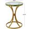 Gold Stainless Steel Contemporary Accent Table, 18" x 18" x 25"